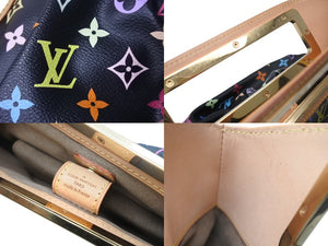 極美品 LOUIS VUITTON ルイヴィトン ジュディPMノワール 2WAY M40258 PVC ヌメ革 ゴールド金具 ブラック マルチカラー 村上隆 中古 4c067817