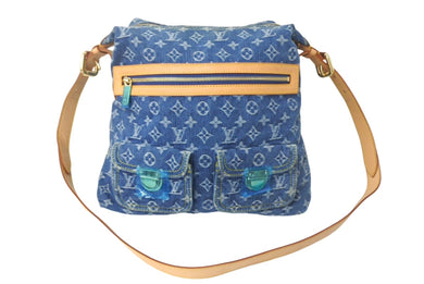 新品未使用 LOUIS VUITTON ルイ ヴィトン バギーGM ショルダーバッグ M95048 モノグラムデニム ブルー ベージュ 中古 4c067820