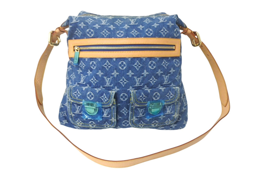 新品未使用 LOUIS VUITTON ルイ ヴィトン バギーGM ショルダーバッグ M95048 モノグラムデニム ブルー ベージュ 中古 4c067820