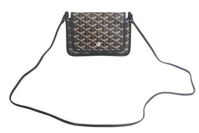 新品未使用 Goyard ゴヤール プリュメ ポーチウォレット ショルダーバッグ ゴヤールディンキャンバス ブラック 中古 4c067828