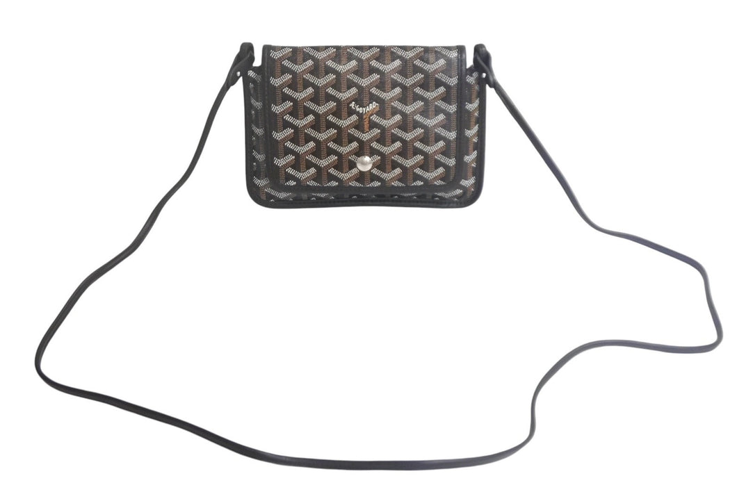 新品未使用 Goyard ゴヤール プリュメ ポーチウォレット ショルダーバッグ ゴヤールディンキャンバス ブラック 中古 4c067828