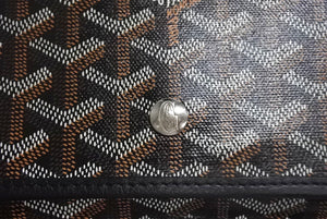 新品未使用 Goyard ゴヤール プリュメ ポーチウォレット ショルダーバッグ ゴヤールディンキャンバス ブラック 中古 4c067828