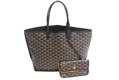 新品未使用 GOYARD ゴヤール アンジュPM トートバッグ PVC レザー ヘリンボーン ブラック 中古 4c067829