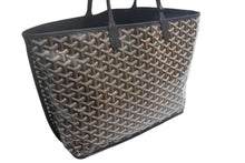 Load image into Gallery viewer, 新品未使用 GOYARD ゴヤール アンジュPM トートバッグ PVC レザー ヘリンボーン ブラック 中古 4c067829
