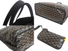Load image into Gallery viewer, 新品未使用 GOYARD ゴヤール アンジュPM トートバッグ PVC レザー ヘリンボーン ブラック 中古 4c067829