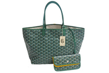 Load image into Gallery viewer, 新品未使用 GOYARD ゴヤール サンルイPM トートバッグ STLOUIPMLTY09CL09P PVC レザー ヘリンボーン グリーン 中古 4c067830