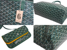 Load image into Gallery viewer, 新品未使用 GOYARD ゴヤール サンルイPM トートバッグ STLOUIPMLTY09CL09P PVC レザー ヘリンボーン グリーン 中古 4c067830