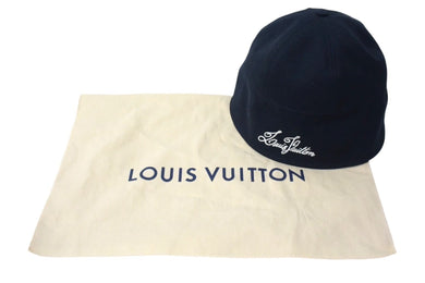 新品未使用品 LouisVuitton ルイヴィトン セーラーハット 帽子 M7499L イタリア製 コットン ブラック ホワイト 中古 4c067858