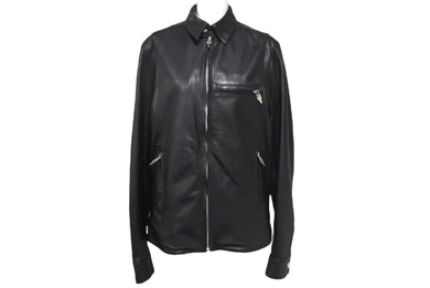 CHROME HEARTS クロムハーツ ライダース 2225-304-0351 ブラック Sサイズ パーツ破損あり 中古 4c067872