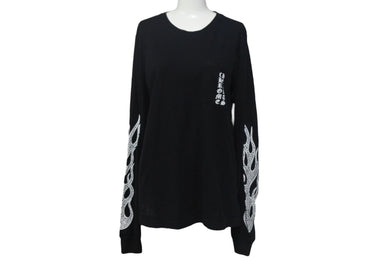 CHROME HEARTS クロムハーツ 長袖シャツ ロンT 2212 304 0226 サイズS コットン ブラック ホワイト 良品 中古 4c067882