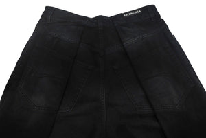 BALENCIAGA バレンシアガ デニムパンツ 23AW DOUBLE TROUSERS 767983 XSサイズ ブラック 美品 中古 4c067885