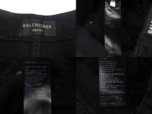 BALENCIAGA バレンシアガ デニムパンツ 23AW DOUBLE TROUSERS 767983 XSサイズ ブラック 美品 中古 4c067885