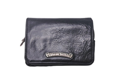 CHROME HEARTS クロムハーツ ジョーイスクロールウォレット 二つ折り財布 2246 304 0153 0900 レザー ブラック 美品 中古 4c067889
