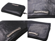 Load image into Gallery viewer, CHROME HEARTS クロムハーツ ジョーイスクロールウォレット 二つ折り財布 2246 304 0153 0900 レザー ブラック 美品 中古 4c067889