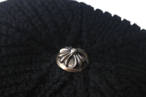 CHROME HEARTS クロムハーツ ビーニー ニット帽 クロスパッチ カシミヤ ブラック 美品 中古 4c067891