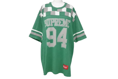 未使用 Supreme シュプリーム パッチワーク 半袖Tシャツ フットボールサイズL グリーン グレー ホワイト 中古 4c067907 