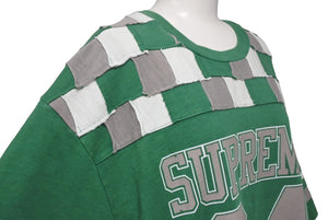 未使用 Supreme シュプリーム パッチワーク 半袖Tシャツ フットボールサイズL グリーン グレー ホワイト 中古 4c067907 