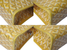 Load image into Gallery viewer, GOYARD ゴヤール ジュバンスMM ポーチ クラッチバッグ ゴヤールディンキャンバス カーフスキン イエロー 美品 中古 4c067912