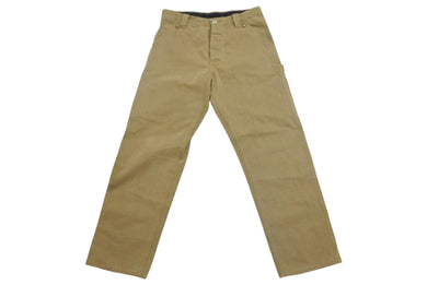 新品同様 CHROME HEARTS クロムハーツ ペインターパンツ へリンボーン クロスボールボタンサイズ32 シルバー金具 ベージュ 中古 4c067916