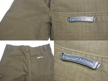 Load image into Gallery viewer, 新品同様 CHROME HEARTS クロムハーツ ペインターパンツ へリンボーン クロスボールボタンサイズ32 シルバー金具 ベージュ 中古 4c067916