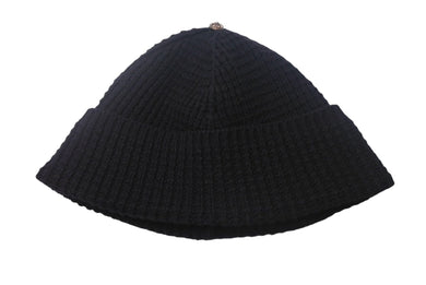 CHROME HEARTS クロムハーツ ビーニー ニット帽 フリーサイズ シルバー金具 ブラック 美品 中古 4c067918