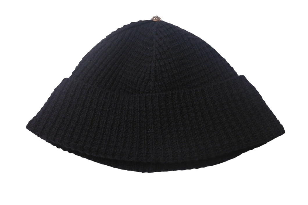 CHROME HEARTS クロムハーツ ビーニー ニット帽 フリーサイズ シルバー金具 ブラック 美品 中古 4c067918