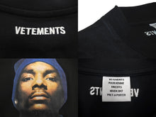 画像をギャラリービューアに読み込む, VETEMENTS ヴェトモン スヌープドッグ 半袖Ｔシャツ MH17TP15 フェイスプリント サイズM ブラック 美品 中古 4c067921 