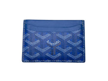 画像をギャラリービューアに読み込む, GOYARD ゴヤール サンシュルピス カードケース STSULPPMLTY10CL10X レザー PVC ブルー 美品 中古 4c067947