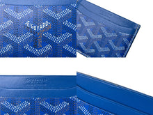 画像をギャラリービューアに読み込む, GOYARD ゴヤール サンシュルピス カードケース STSULPPMLTY10CL10X レザー PVC ブルー 美品 中古 4c067947