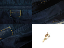 Load image into Gallery viewer, Christian Dior クリスチャンディオール ダブルサドルバッグ トロッター キャンバス レザー ネイビー ゴールド金具 美品 中古 4c067949