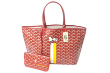 画像をギャラリービューアに読み込む, 新品未使用 GOYARD ゴヤール サンルイPM トートバッグ レッド スヌーピーコラボ PVC×レザー STLOUIPMLTY02CL02P 中古 4c067980