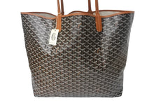Load image into Gallery viewer, Brand new, unused Goyard Saint Louis XXL tote bag in herringbone PVC-coated canvas and leather in black and brown. Pre-owned. Item number 4c067981 