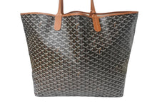 Load image into Gallery viewer, Brand new, unused Goyard Saint Louis XXL tote bag in herringbone PVC-coated canvas and leather in black and brown. Pre-owned. Item number 4c067981 