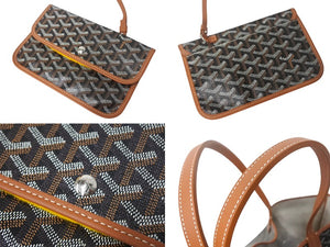 Brand new, unused Goyard Saint Louis XXL tote bag in herringbone PVC-coated canvas and leather in black and brown. Pre-owned. Item number 4c067981 