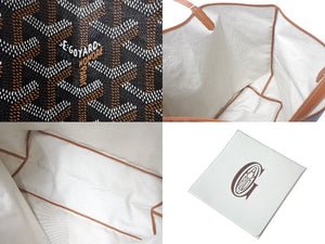 Brand new, unused Goyard Saint Louis XXL tote bag in herringbone PVC-coated canvas and leather in black and brown. Pre-owned. Item number 4c067981 