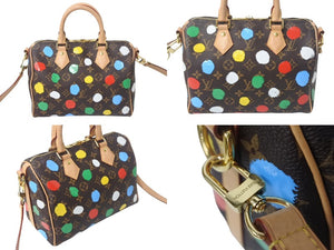 極美品 LouisVuitton ルイヴィトン 草間彌生 モノグラム スピーディ バンドリエール25 2WAYバッグ マルチカラー M46433 中古 4c067985