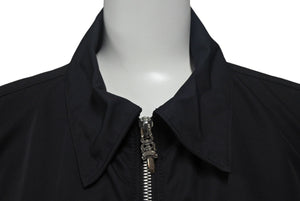 新品同様 CHROME HEARTS クロムハーツ CHクロスパッチ ダガージップアップシャツ サイズM ナイロン カーフスキン シルバ−925 中古 4c067999