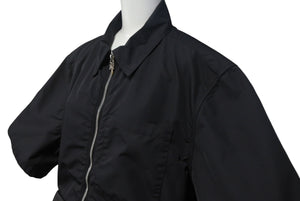 新品同様 CHROME HEARTS クロムハーツ CHクロスパッチ ダガージップアップシャツ サイズM ナイロン カーフスキン シルバ−925 中古 4c067999