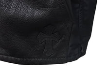 Load image into Gallery viewer, 新品同様 CHROME HEARTS クロムハーツ CHクロスパッチ ダガージップアップシャツ サイズM ナイロン カーフスキン シルバ−925 中古 4c067999