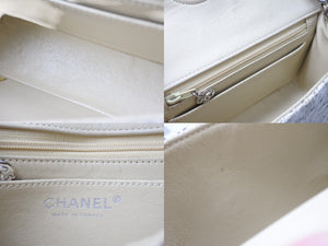CHANEL シャネル ミニマトラッセ ツイード ショルダーバッグ ミニバッグ 9番台 フランス製 ホワイト シルバー金具 美品 中古 4c068015