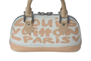 LOUIS VUITTON ルイヴィトン ハンドバッグ モノグラム グラフィティ アルマPM オリゾンタル ベージュ M92178 美品 中古 4c068023