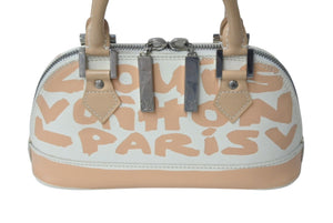 LOUIS VUITTON ルイヴィトン ハンドバッグ モノグラム グラフィティ アルマPM オリゾンタル ベージュ M92178 美品 中古 4c068023