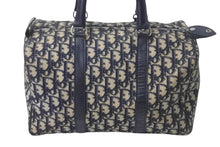 Load image into Gallery viewer, Christian Dior クリスチャンディオール ハンドバッグ トロッター柄 ミニボストンバッグ ネイビー ベージュ 美品 中古 4c068031