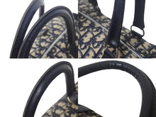 Load image into Gallery viewer, Christian Dior クリスチャンディオール ハンドバッグ トロッター柄 ミニボストンバッグ ネイビー ベージュ 美品 中古 4c068031
