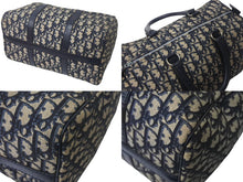 Load image into Gallery viewer, Christian Dior クリスチャンディオール ハンドバッグ トロッター柄 ミニボストンバッグ ネイビー ベージュ 美品 中古 4c068031