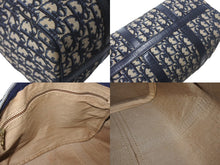 Load image into Gallery viewer, Christian Dior クリスチャンディオール ハンドバッグ トロッター柄 ミニボストンバッグ ネイビー ベージュ 美品 中古 4c068031