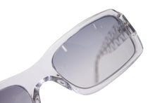 Load image into Gallery viewer, CHANEL シャネル サングラス アイウェア ココマーク イタリア製 プラスチック クリア シルバー サイズ57□17 美品 中古 4c068040
