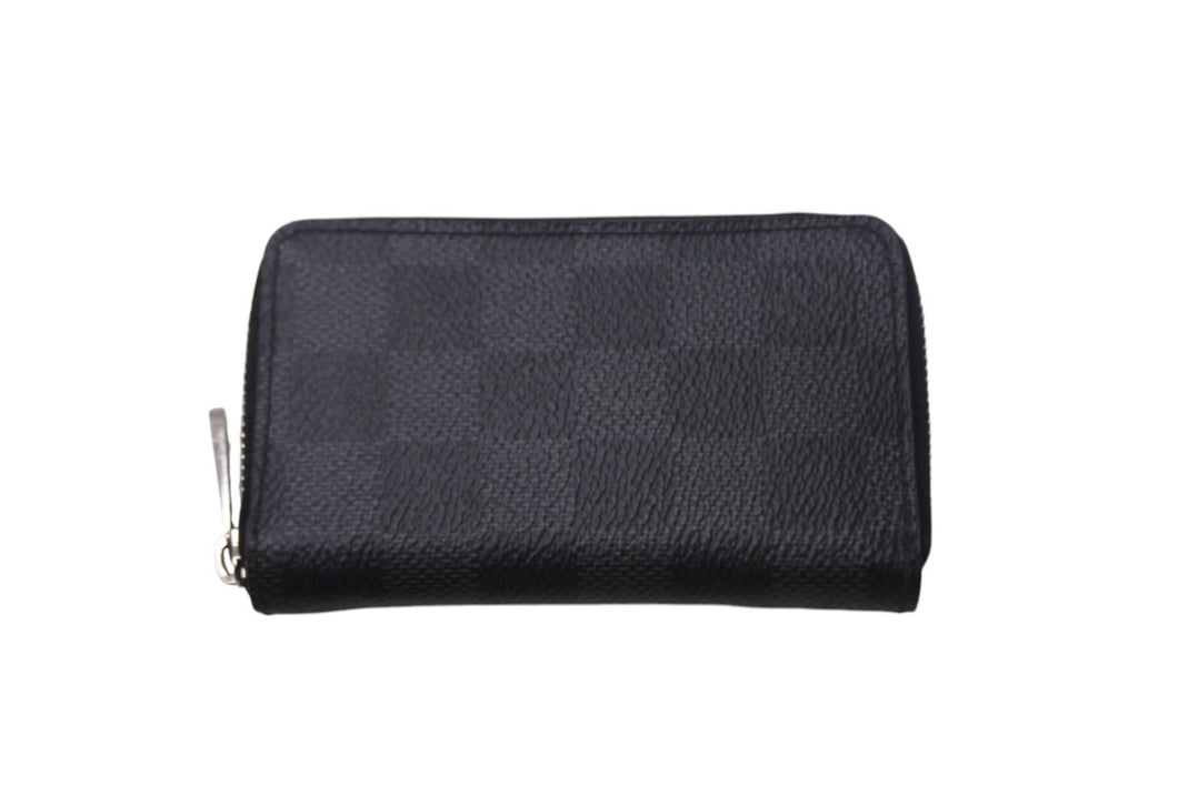 極美品 LouisVuitton ルイヴィトン ジッピーコインパース ダミエグラフィット N63076 フランス製 PVC ブラック シルバー 中古 4c068043