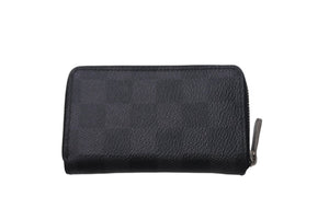 極美品 LouisVuitton ルイヴィトン ジッピーコインパース ダミエグラフィット N63076 フランス製 PVC ブラック シルバー 中古 4c068043