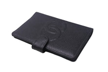 Load image into Gallery viewer, CHANEL シャネル 手帳カバー アジェンダ ココマーク 5番台 5穴リング キャビアスキン ブラック ゴールド金具 美品 中古 4c068072